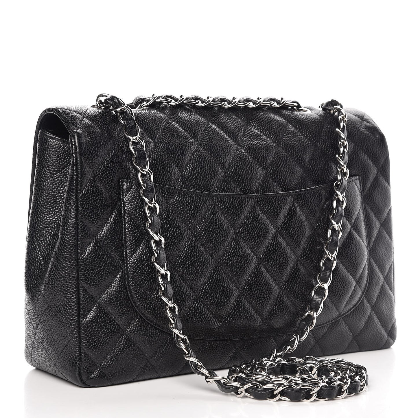 Caviar Quilted Jumbo Single Flap Black