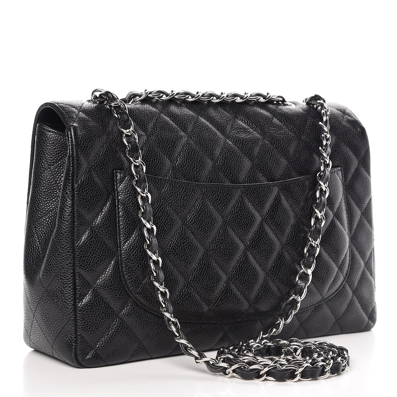 Chanel Caviar Quilted Jumbo Single Flap Black 3 of 9