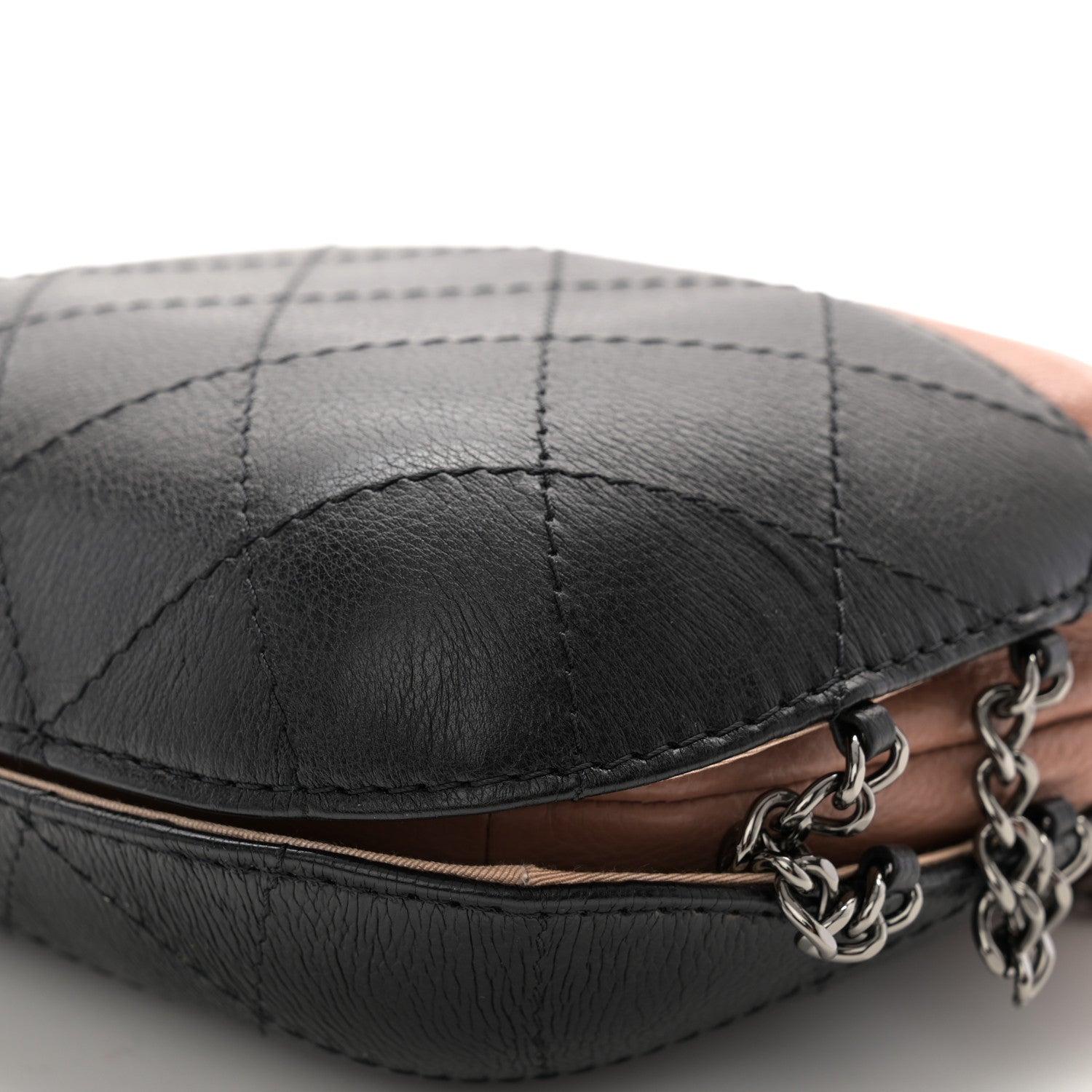 Chanel Calfskin Quilted Small Gabrielle Bucket Beige Black 10 of 11