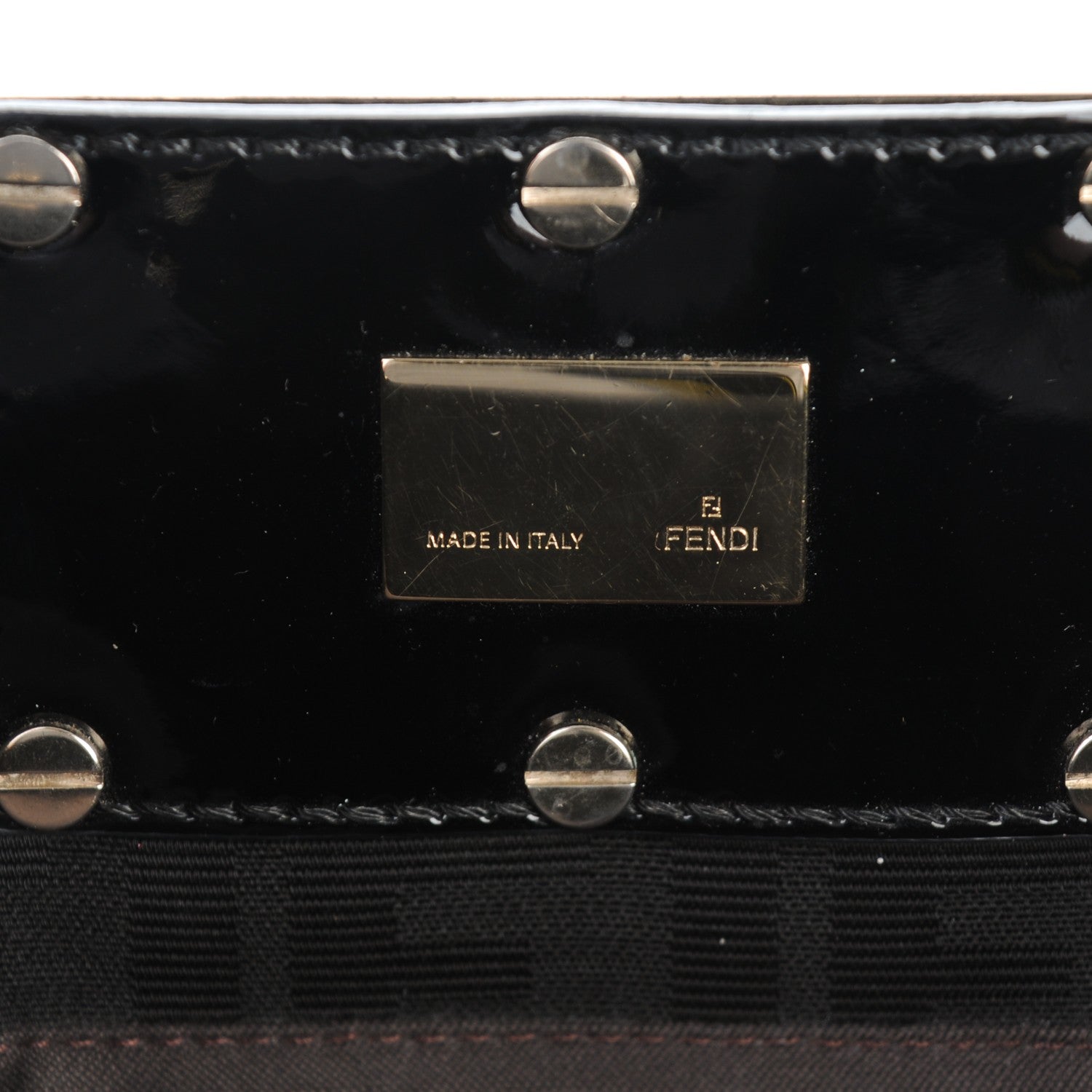 Fendi Zucca Enamel Mia Tote Black 6 of 7
