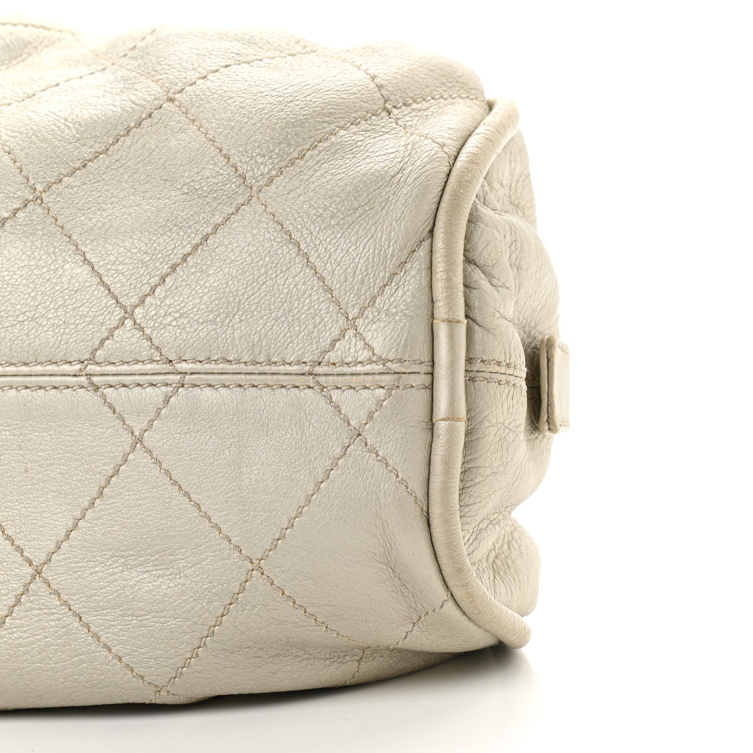 Chanel Metallic Deerskin Stitched Bowler Gold 9 of 12