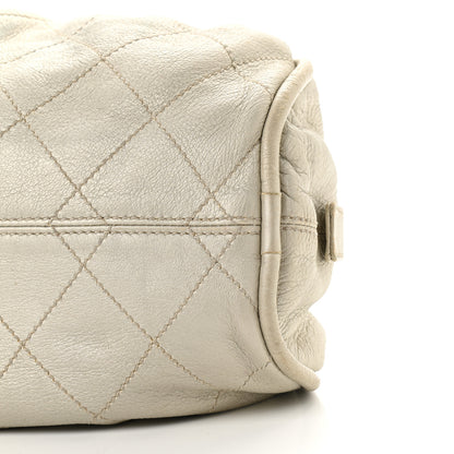 Chanel Metallic Deerskin Stitched Bowler Gold 9 of 12