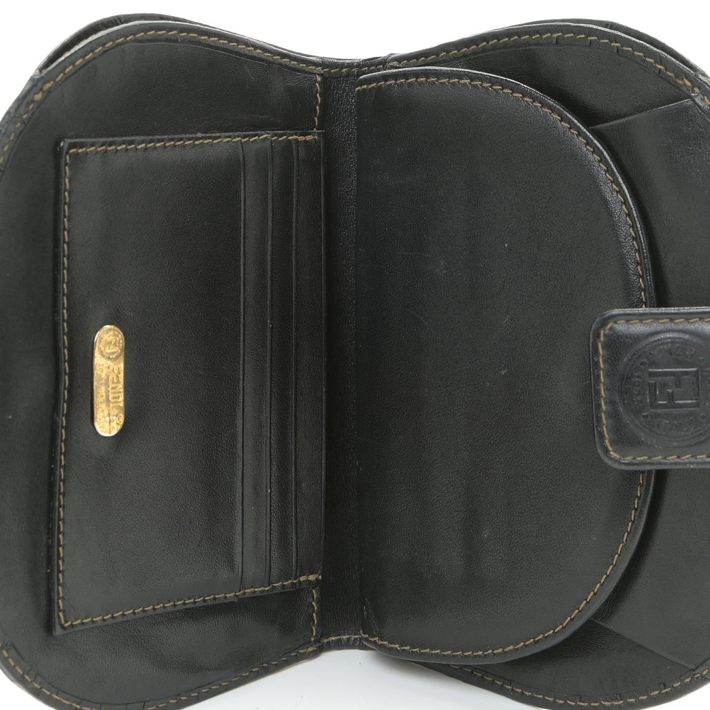 Pequin Compact Round Wallet Tobacco