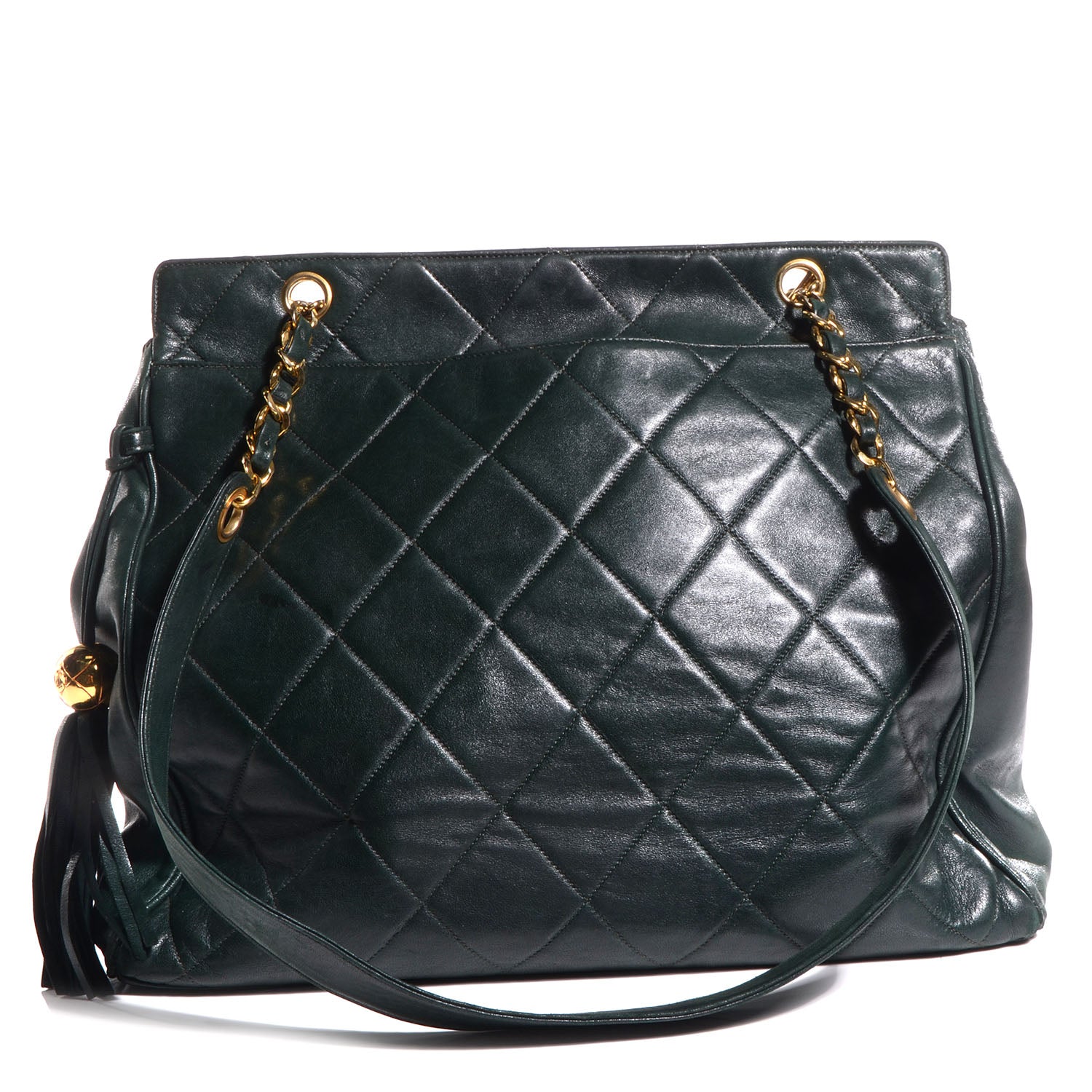 Chanel Lambskin Shoulder Bag Green 1 of 7