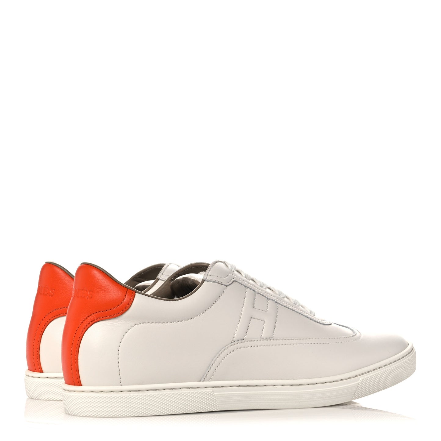 Calfskin Mens Quicker Sneakers 38 White Orange