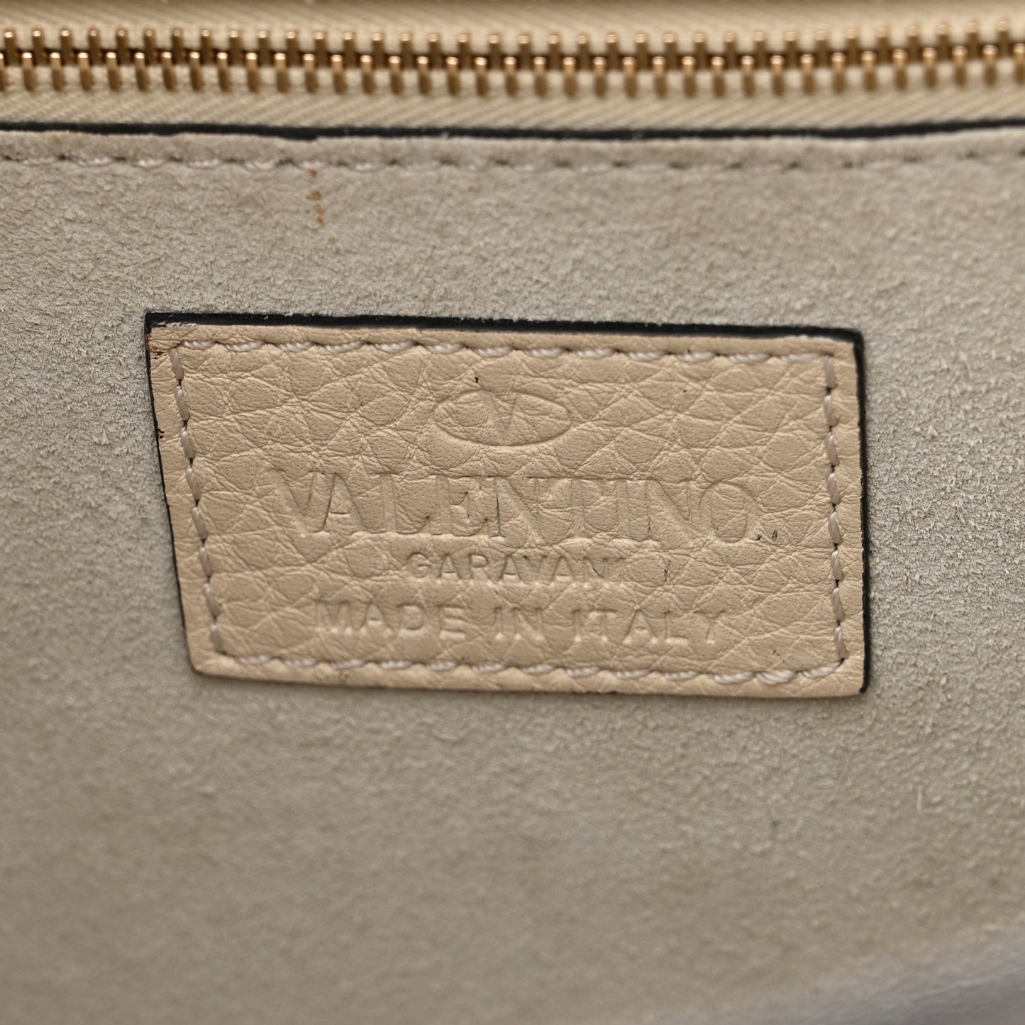 Grained Calfskin Rockstud Top Handle Flap Shoulder Bag Light Ivory