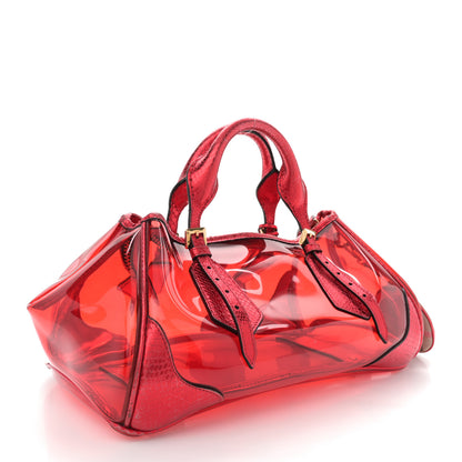 Burberry Vinyl Metallic Watersnake Blaze Satchel Red 3 of 13