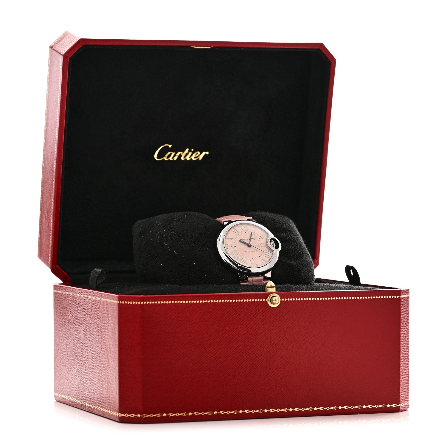 Cartier Stainless Steel Alligator 33mm Ballon Bleu De Cartier Automatic Watch Pink 5 of 5
