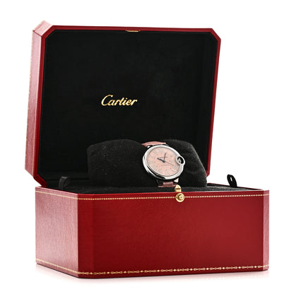 Cartier Stainless Steel Alligator 33mm Ballon Bleu De Cartier Automatic Watch Pink 5 of 5