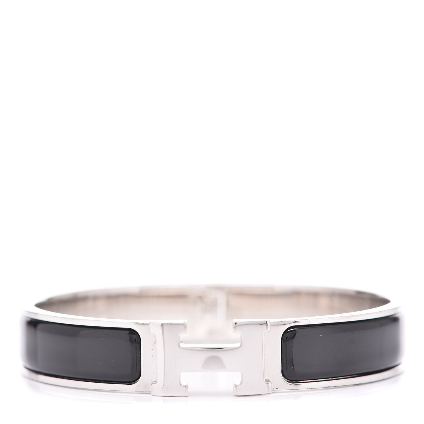 Enamel Narrow Clic Clac H Bracelet PM Black
