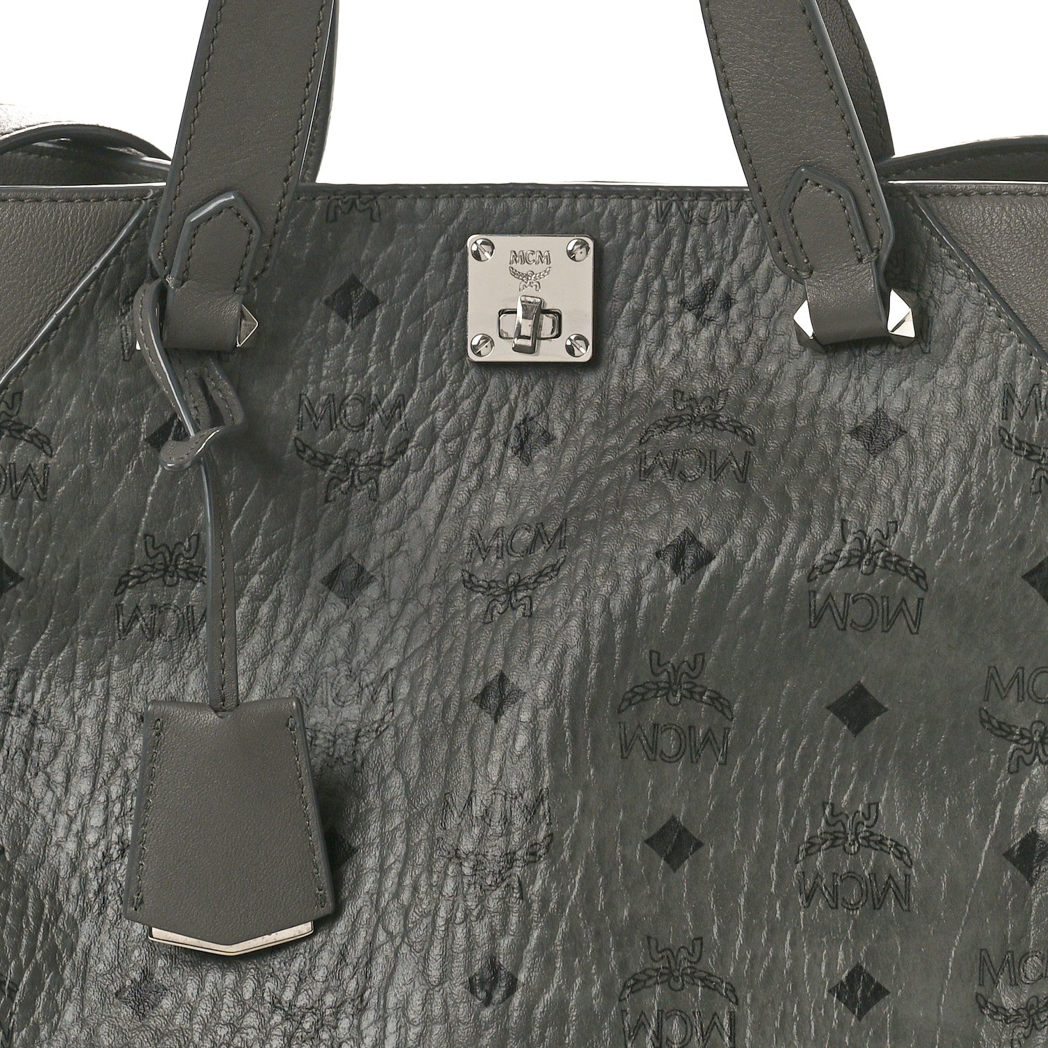 MCM Visetos Large Tote Grey 7 of 11
