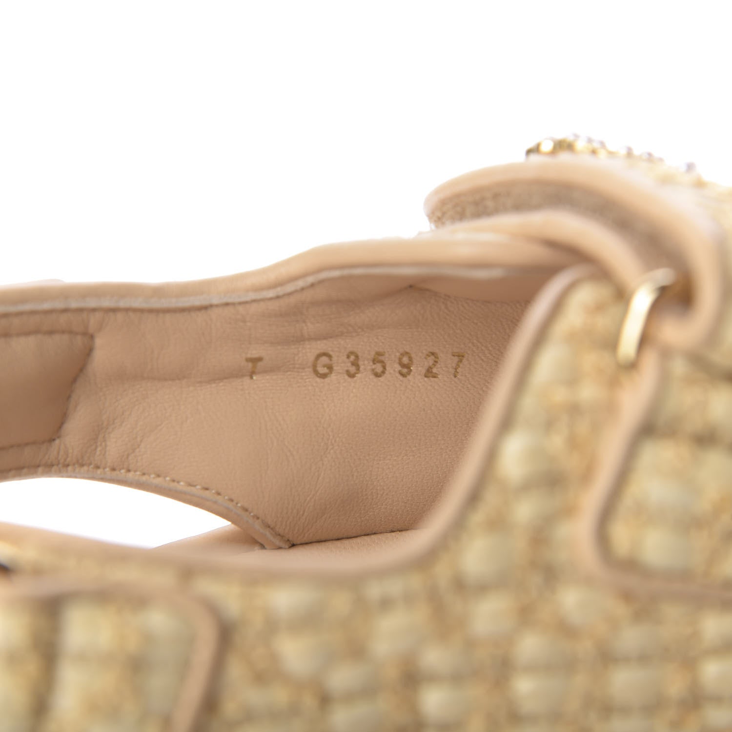 Chanel Braided Fabric Velcro Dad Sandals 39 Beige 9 of 13