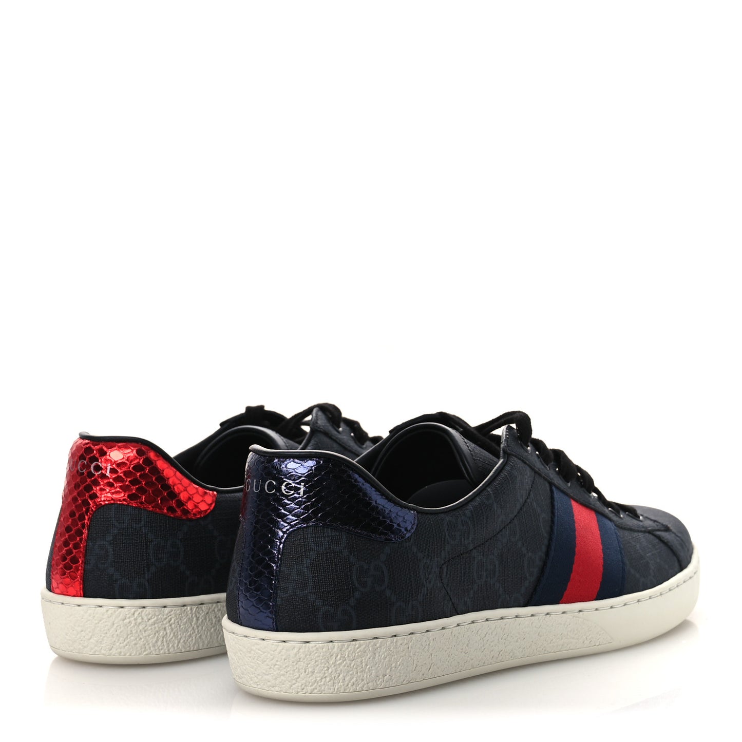 GG Supreme Monogram Ayers Web Mens New Ace Sneakers 9 Black
