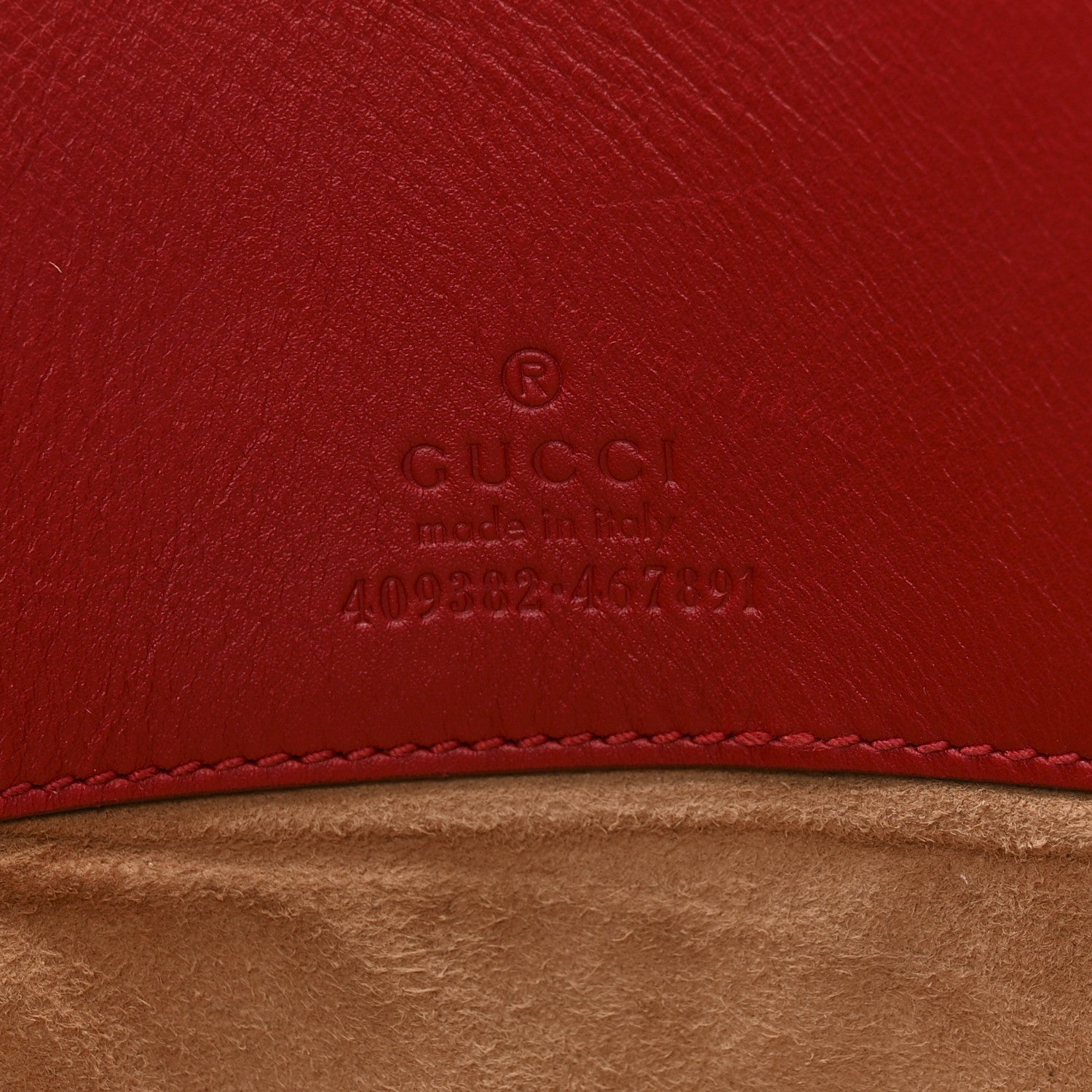 Gucci Calfskin Embossed XL Clutch Red 6 of 10