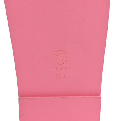 Chanel Fabric Lambskin Stitched Resin CC Mules 39.5 Pink Light Pink 6 of 8