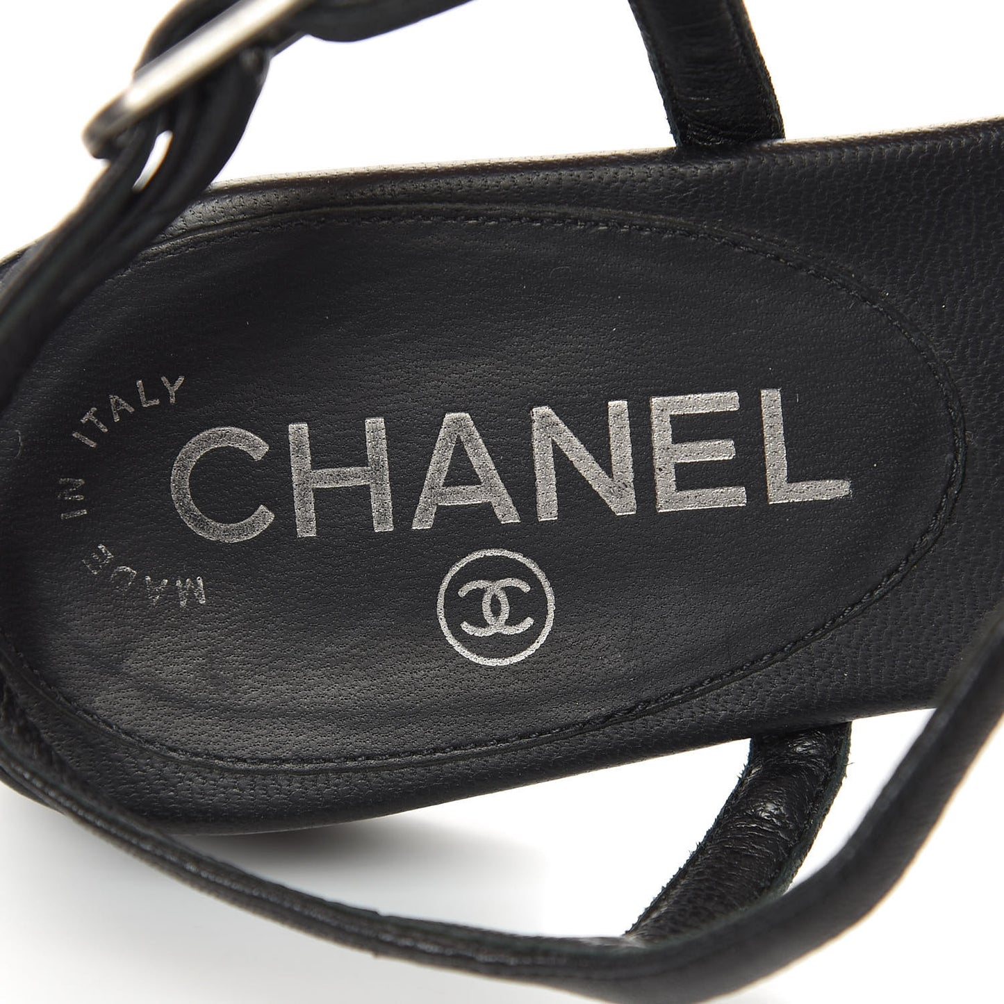 Lambskin Crystal CC Thong Sandals 36 Black