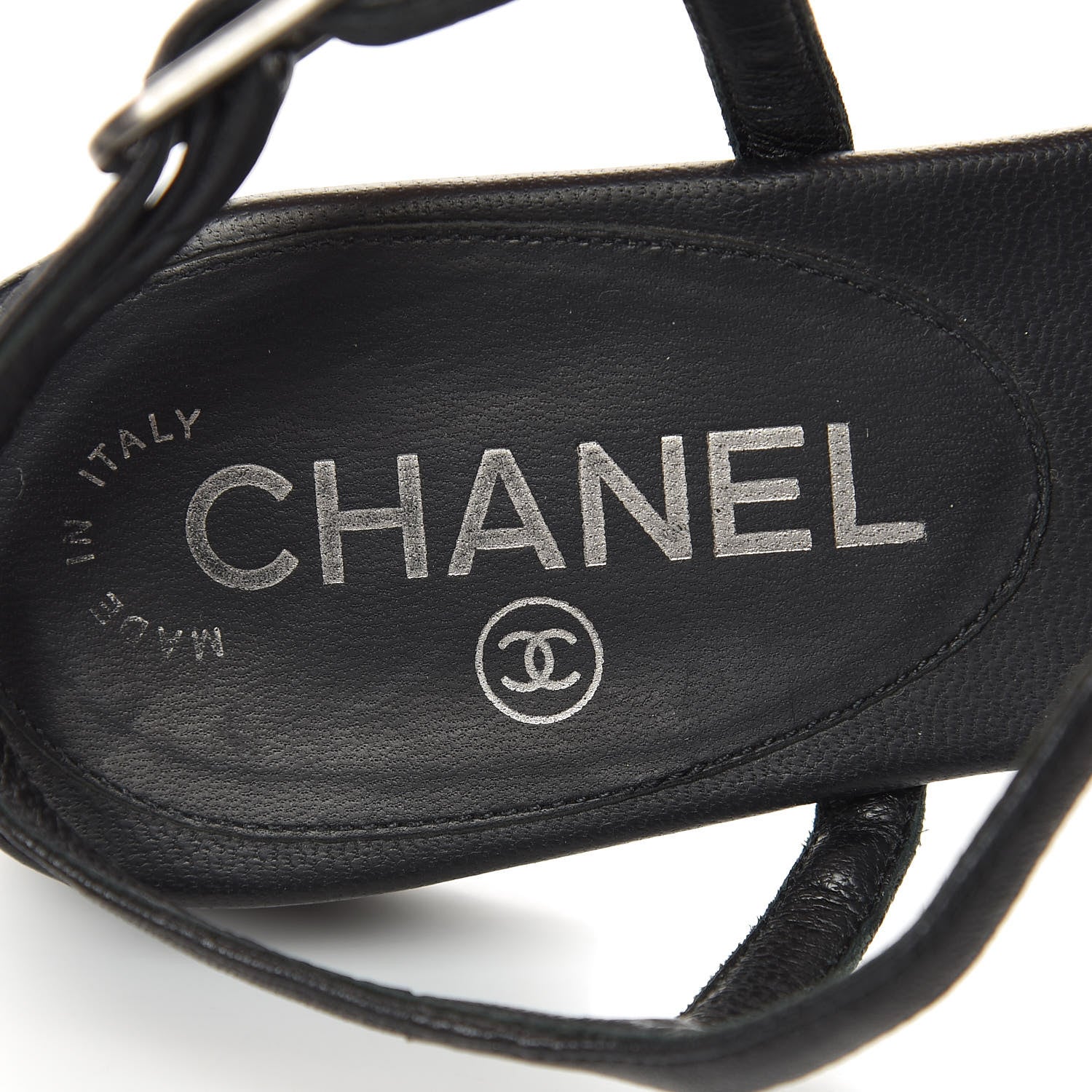 Chanel Lambskin Crystal CC Thong Sandals 36 Black 10 of 11