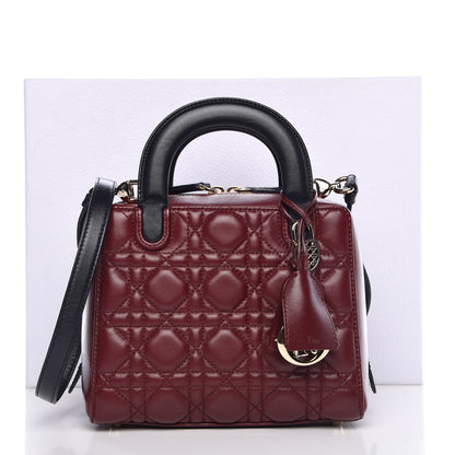 Christian Dior Lambskin Cannage Lily Tote Red Sapphire Blue 10 of 10