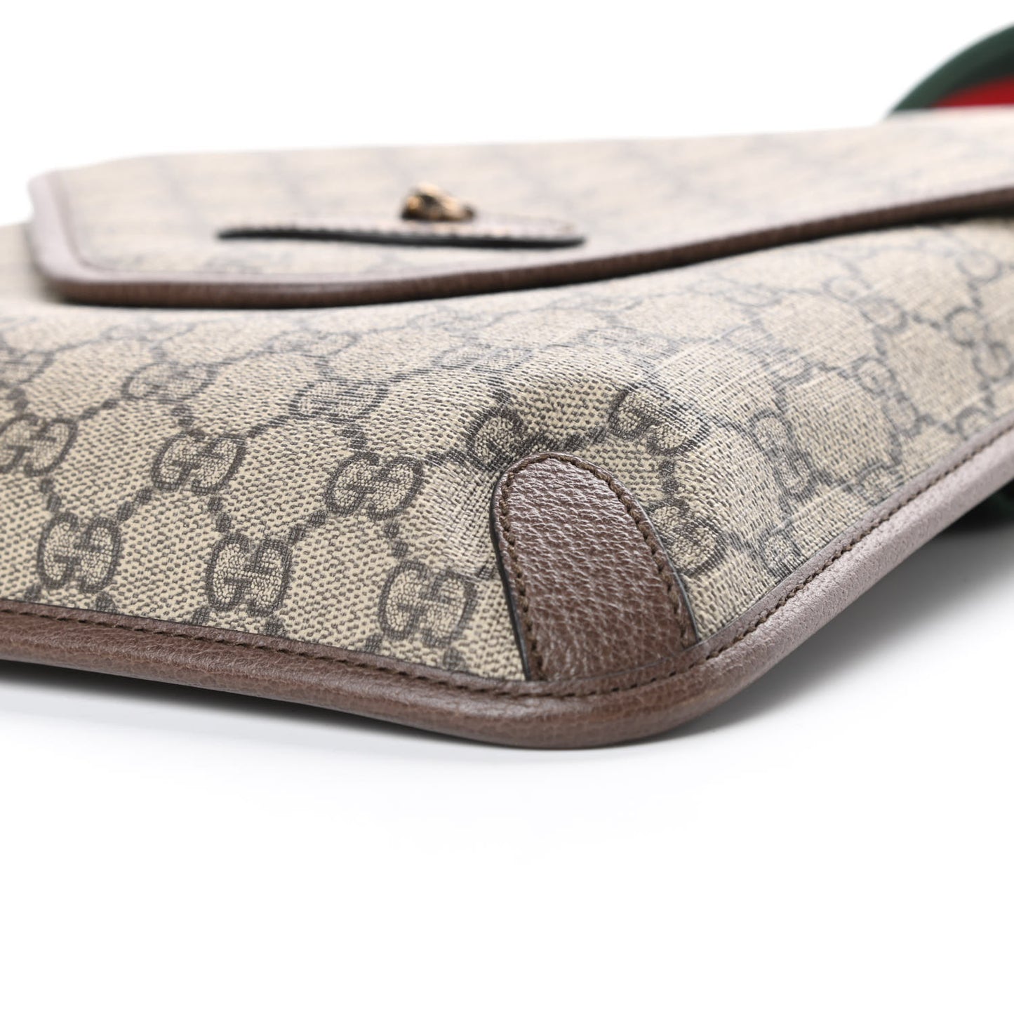 GG Supreme Monogram Web Medium Neo Vintage Flap Messenger Bag Beige New Acero