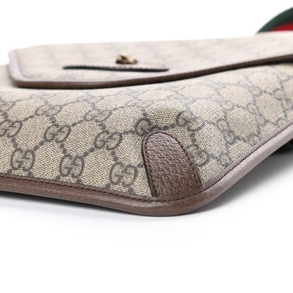 Gucci GG Supreme Monogram Web Medium Neo Vintage Flap Messenger Bag Beige New Acero 10 of 10