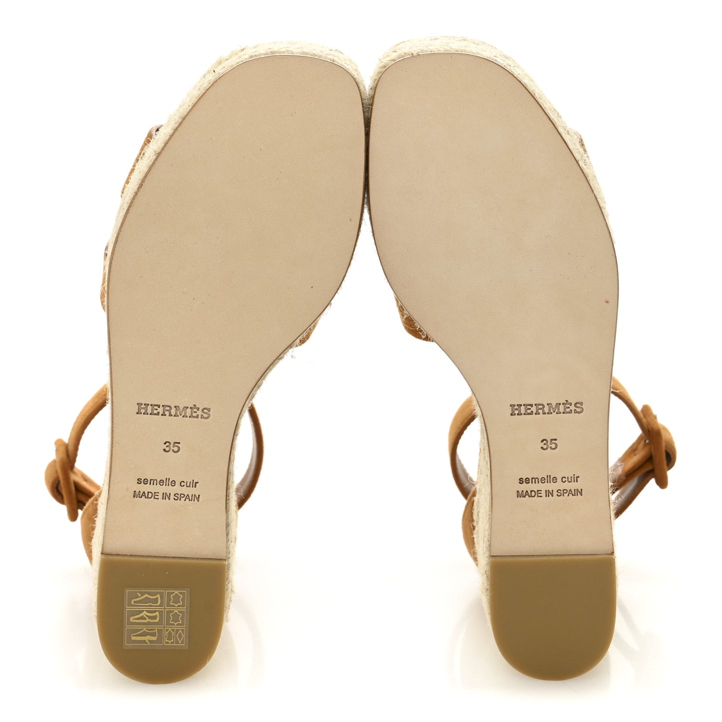Suede Goatskin Elda Espadrille Wedge Sandals 35 Naturel