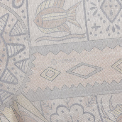 Hermes Silk Mousseline Ors Blues d'Afrique 140 Shawl 5 of 7