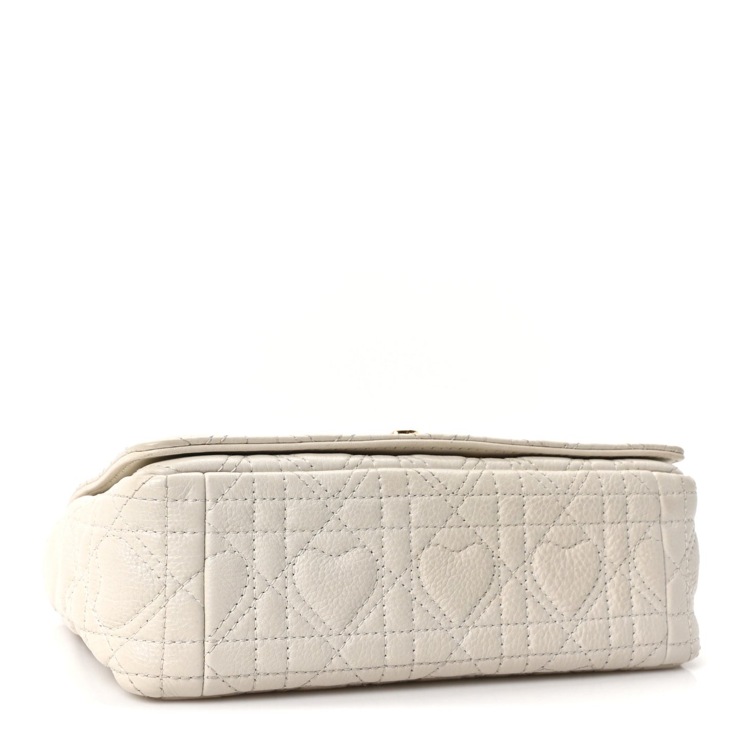 Calfskin Cannage Dioramour Heart Small Caro White Red