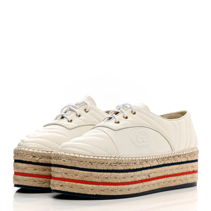 Gucci Nappa Matelasse GG Pilar Flatform Lace-Up Espadrilles 41 Great White 3 of 15