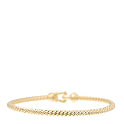 David Yurman 18K Yellow Gold Diamond 3.5mm Cable Buckle Bracelet 3 of 6