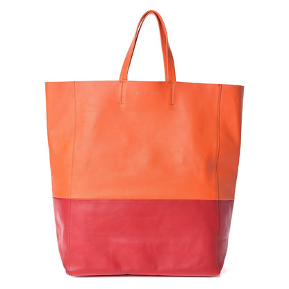Celine Lambskin Vertical Bi-Cabas Orange Magenta 1 of 11