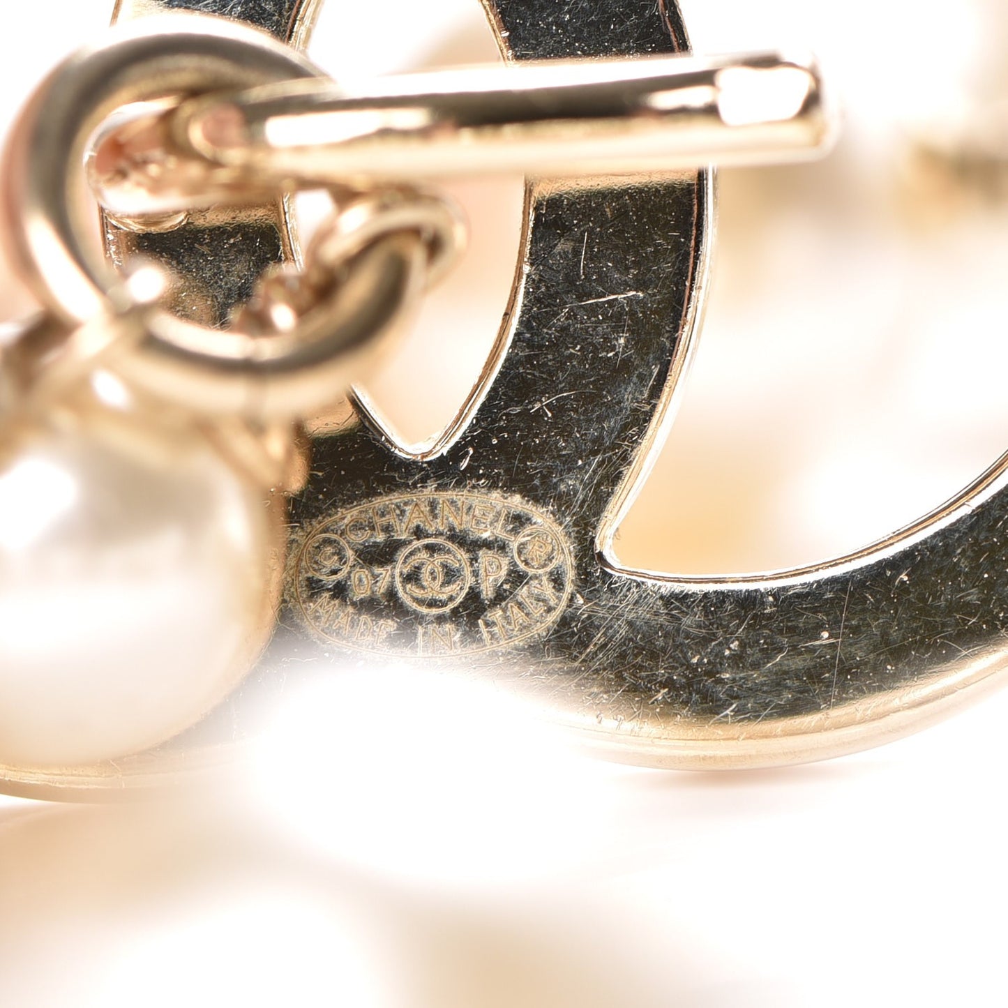 Pearl Charm Coco CC Belt Gold