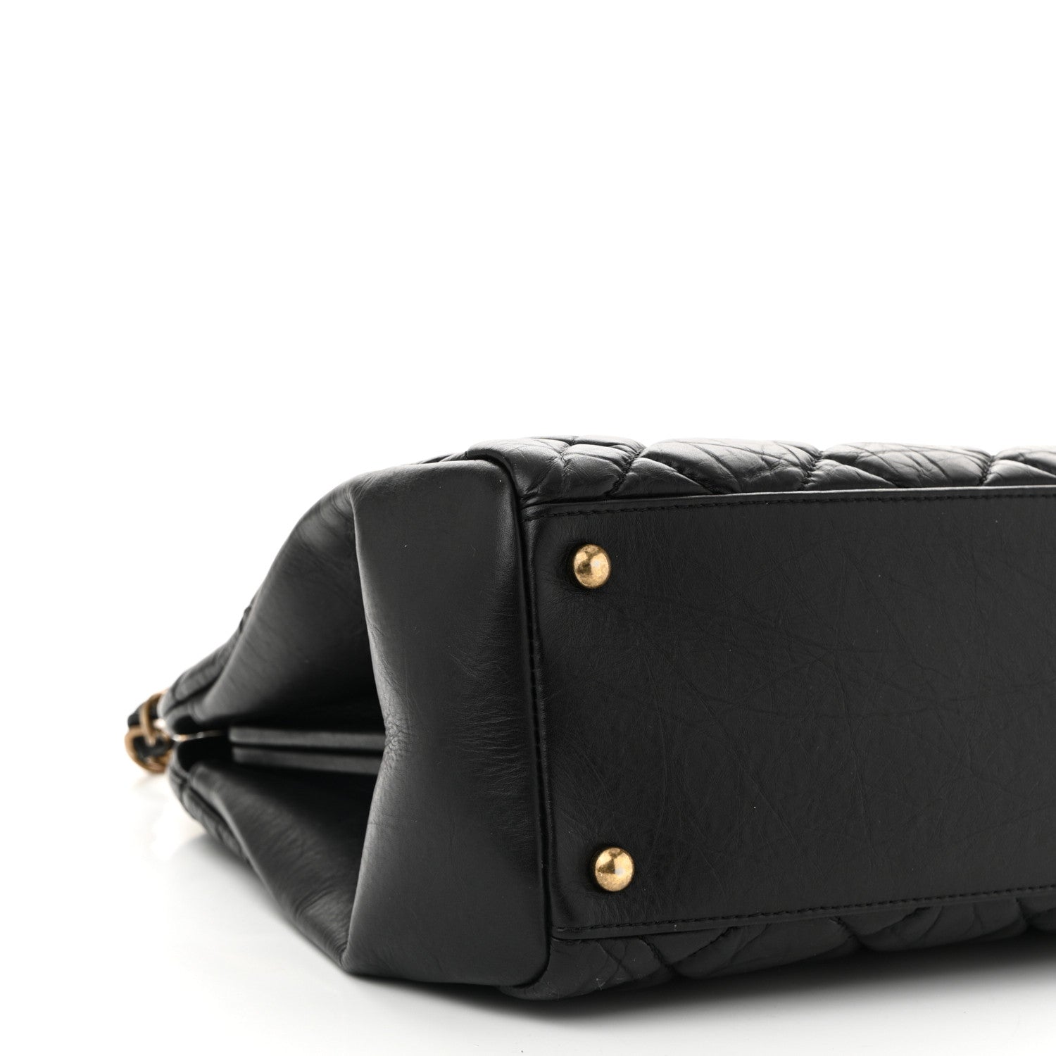 Chanel Aged Calfskin Large Just Mademoiselle Bowling Bag Black 9 of 10
