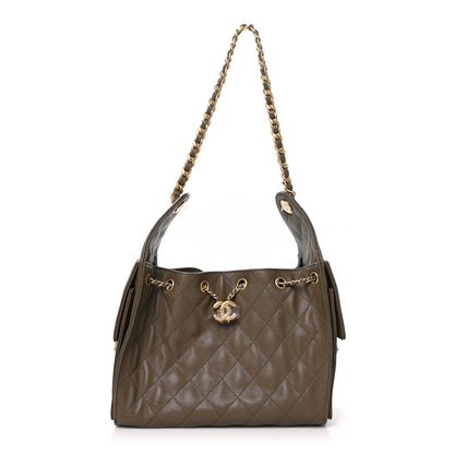 Chanel Caviar Quilted Small Chanel 25 Handbag Dark Khaki 1 of 11