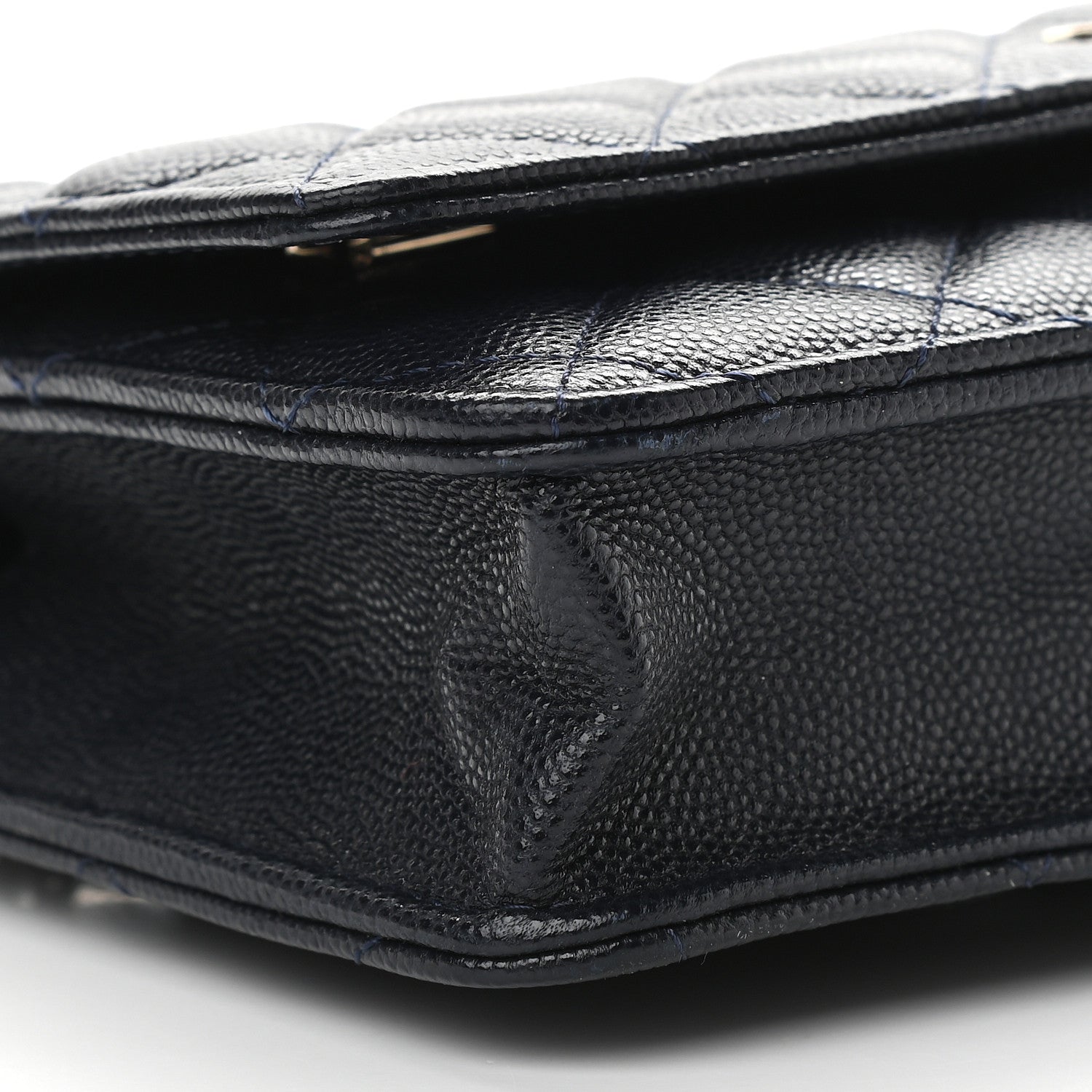 Chanel Caviar Quilted Wallet On Chain WOC Navy Blue 9 of 11