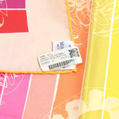 Hermes Silk Jungle Love Rainbow Scarf 90 Vert Rose Multicolor 2 of 6