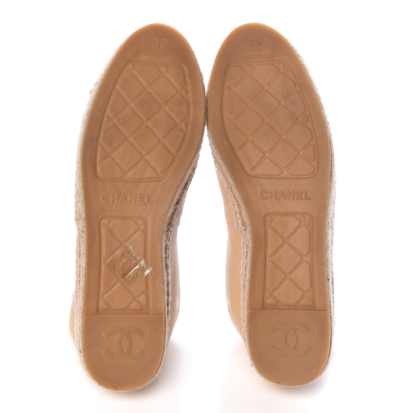Lambskin CC Espadrilles 39 Beige Black