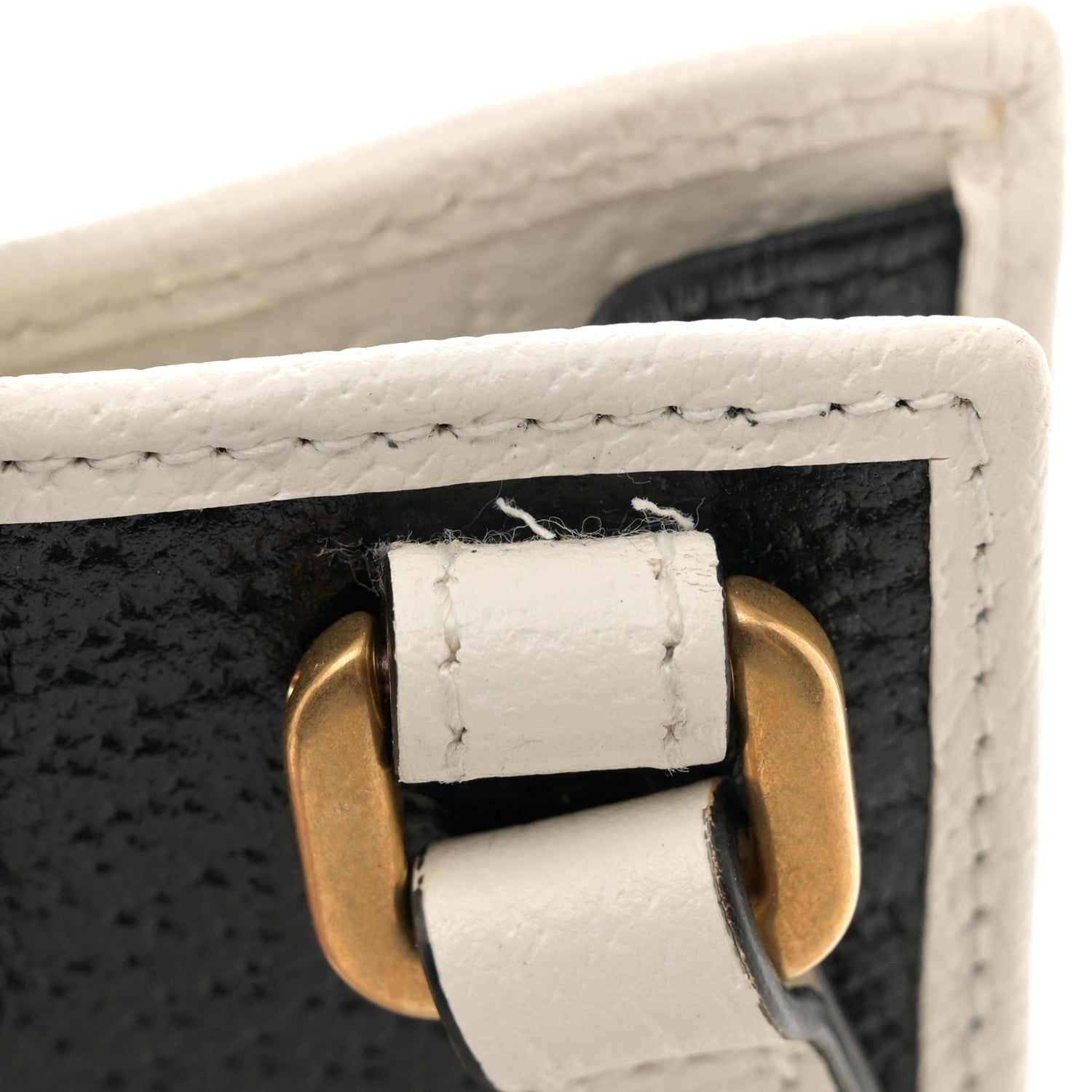 Gucci X ADIDAS Textured Dollar Calfskin Trefoil Embossed Phone Crossbody Bag Black Off White 12 of 12