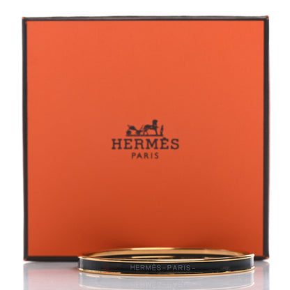 Hermes Enamel Printed Narrow Bracelet 65 Black 6 of 6