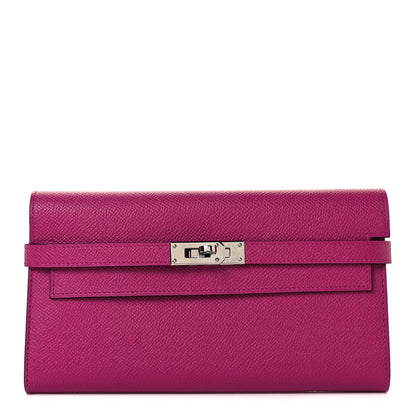 Hermes Epsom Kelly Longue Wallet Rose Pourpre 2 of 16