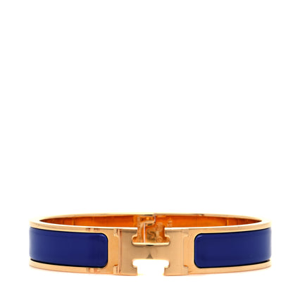 Hermes Narrow Enamel Clic Clac H Bracelet PM Bleu Royal 1 of 7