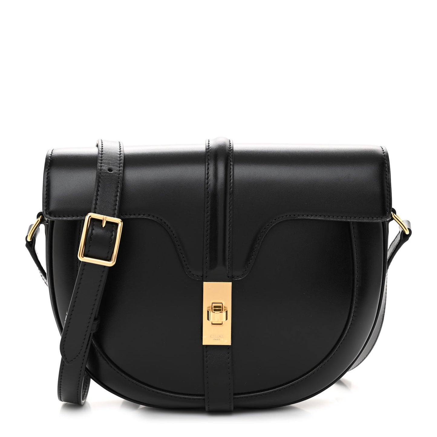 Satinated Calfskin Medium Besace 16 Black