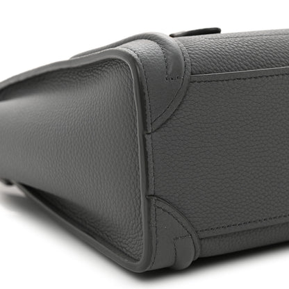 Celine Drummed Calfskin Nano Luggage  Kohl 9 of 10