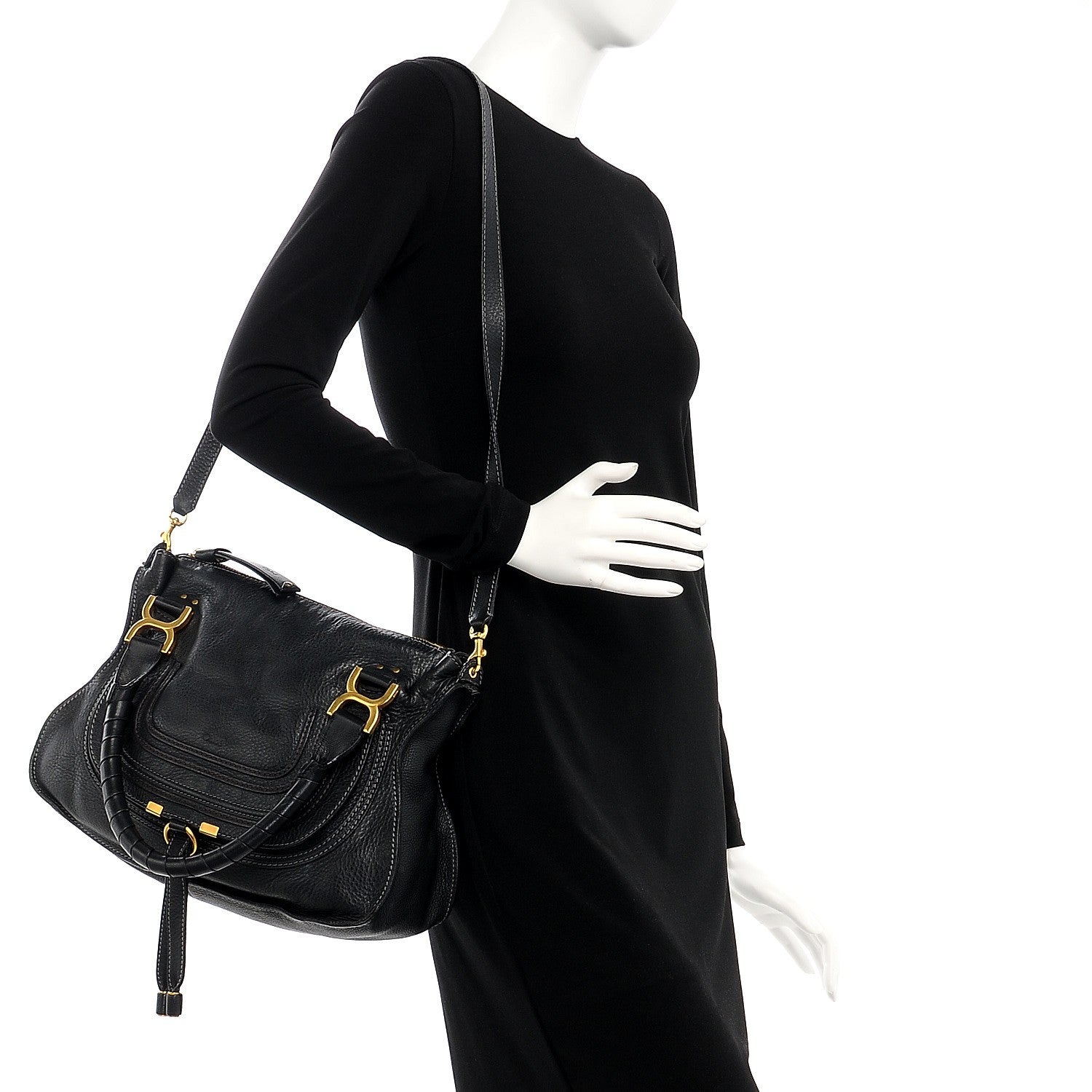Chloe Calfskin Small Marcie Satchel Black 2 of 17