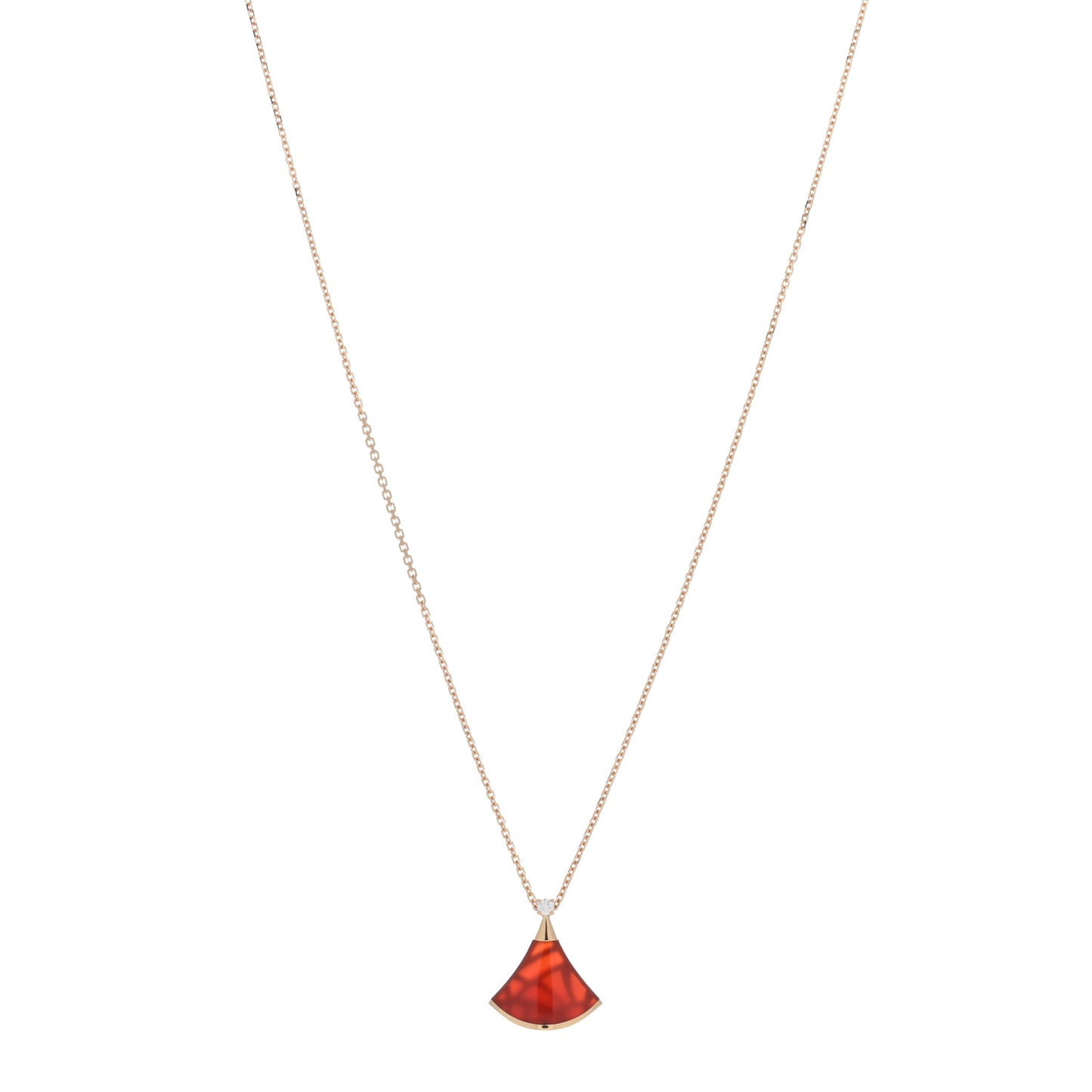 18K Rose Gold Diamond Carnelian Divas' Dream Pendant Necklace