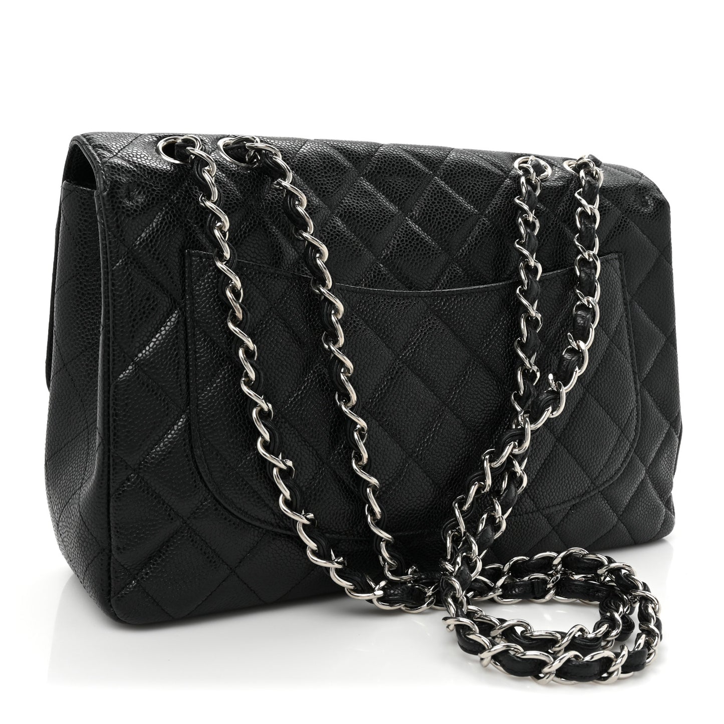 Caviar Quilted Jumbo Single Flap Black