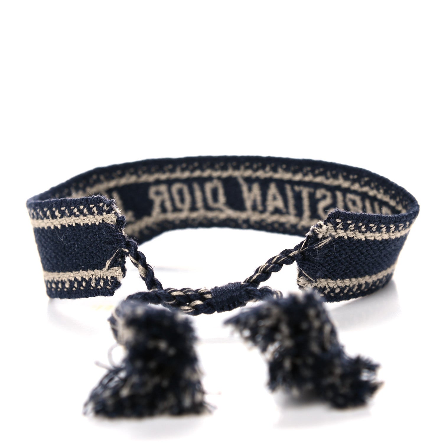 Christian Dior Woven Cotton J'Adior Friendship Bracelet Navy 3 of 4