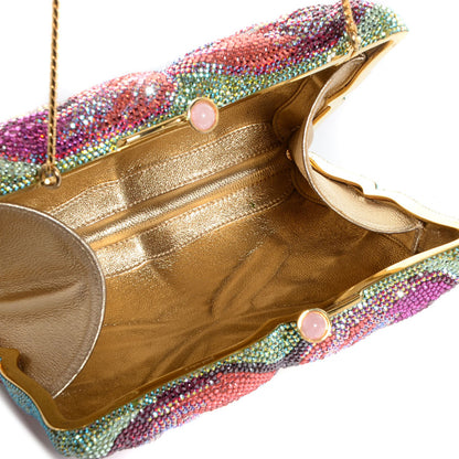 Judith Leiber Swarovski Crystal Flower Minaudiere Clutch 5 of 7