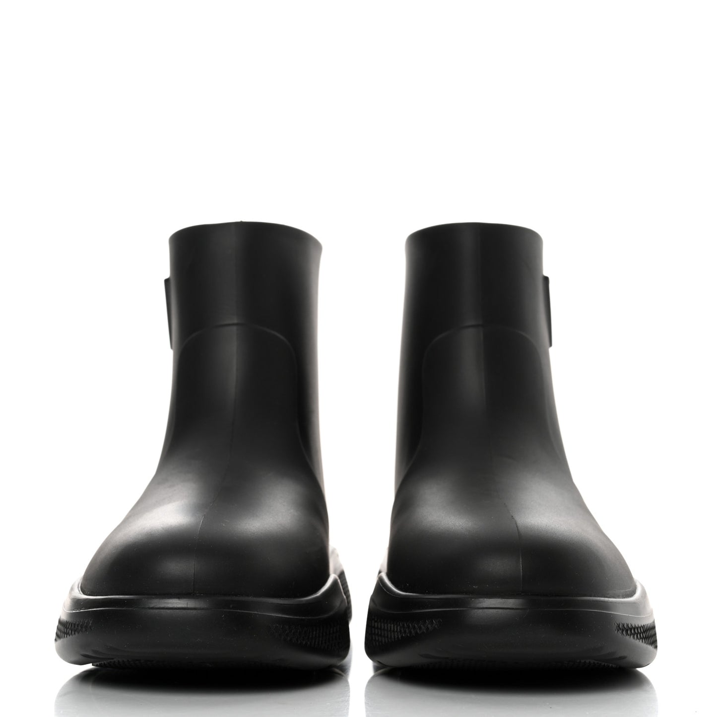 Soft Mellow Rubber Triangle Logo Embossed Womens 25mm Booties 39 Black