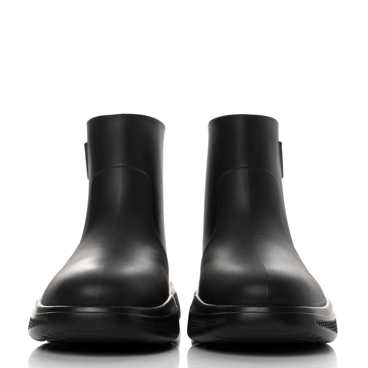 Prada Soft Mellow Rubber Triangle Logo Embossed Womens 25mm Booties 39 Black 2 of 9