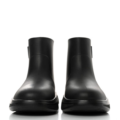 Prada Soft Mellow Rubber Triangle Logo Embossed Womens 25mm Booties 39 Black 2 of 9